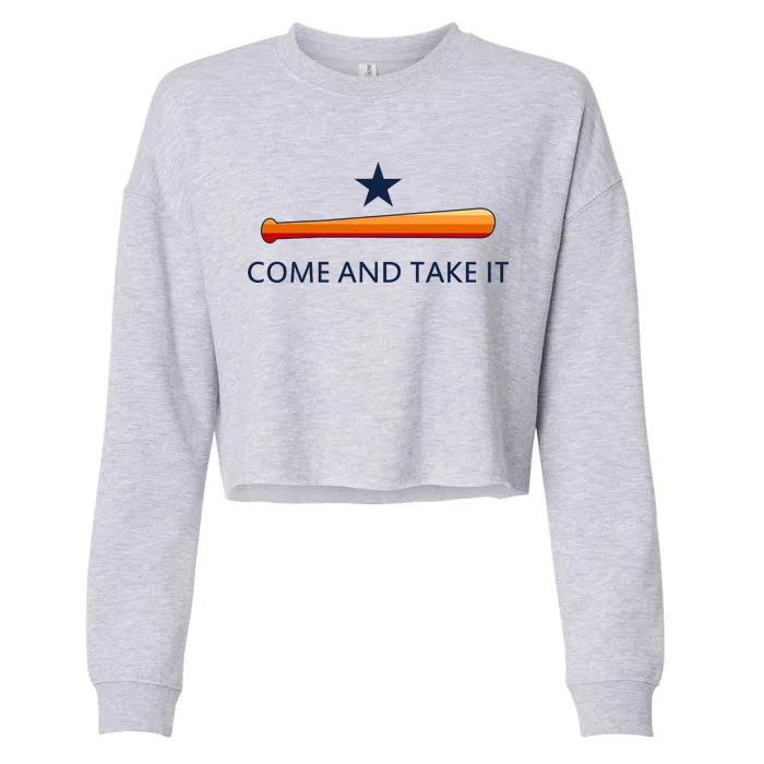 Come and Take It Houston Vintage Baseball Bat Flag Cropped Pullover Crew