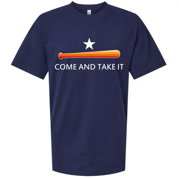 Come and Take It Houston Vintage Baseball Bat Flag Sueded Cloud Jersey T-Shirt