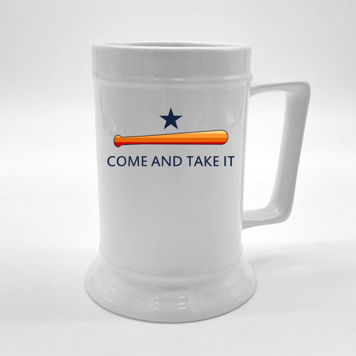 Come and Take It Houston Vintage Baseball Bat Flag Front & Back Beer Stein