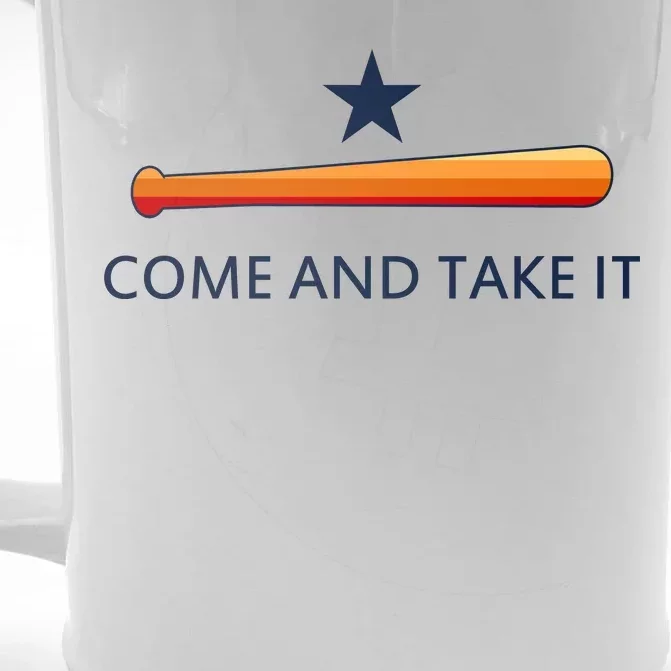 Come and Take It Houston Vintage Baseball Bat Flag Front & Back Beer Stein