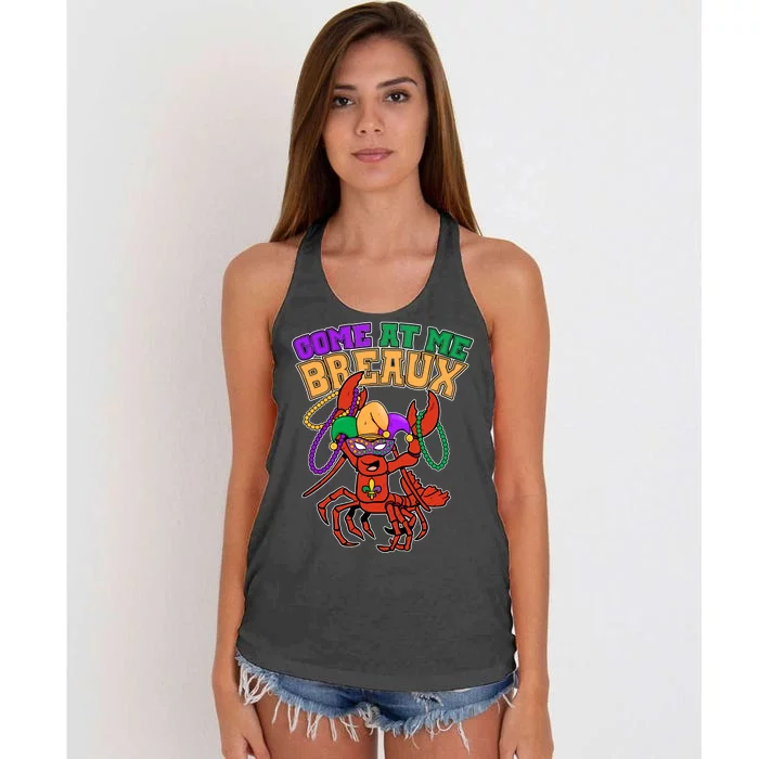 Come At Me Breaux Mardi Gras Crawfish Women's Knotted Racerback Tank