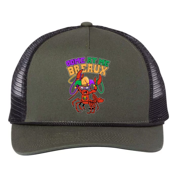 Come At Me Breaux Mardi Gras Crawfish Retro Rope Trucker Hat Cap