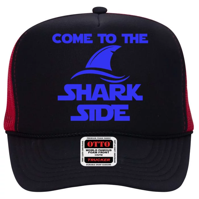 Come To The Shark Side Funny High Crown Mesh Trucker Hat