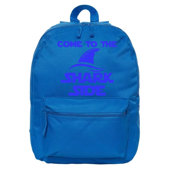 Come To The Shark Side Funny 16 in Basic Backpack