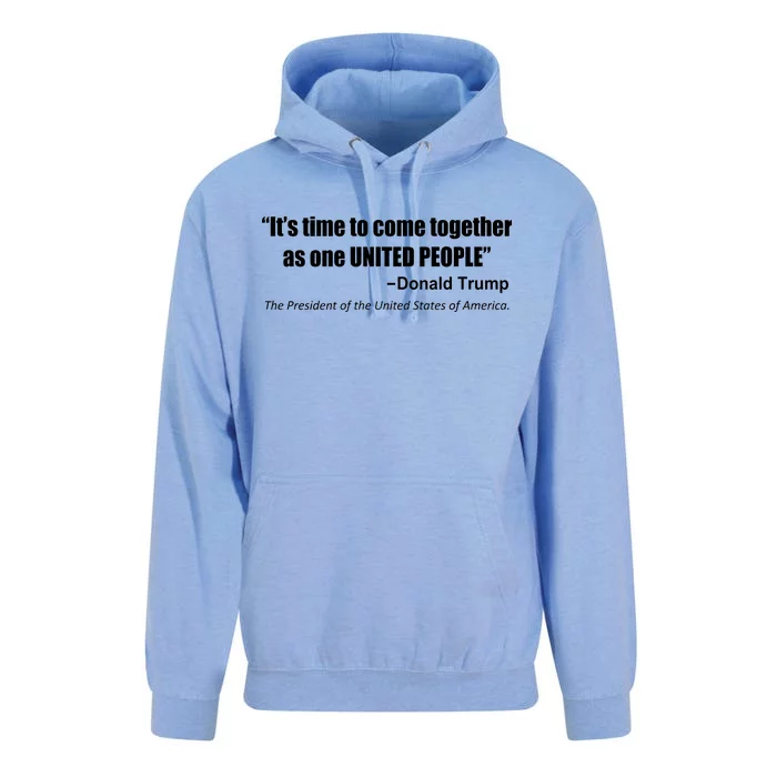 Come Together As One United People President Donald Trump Quote Unisex Surf Hoodie