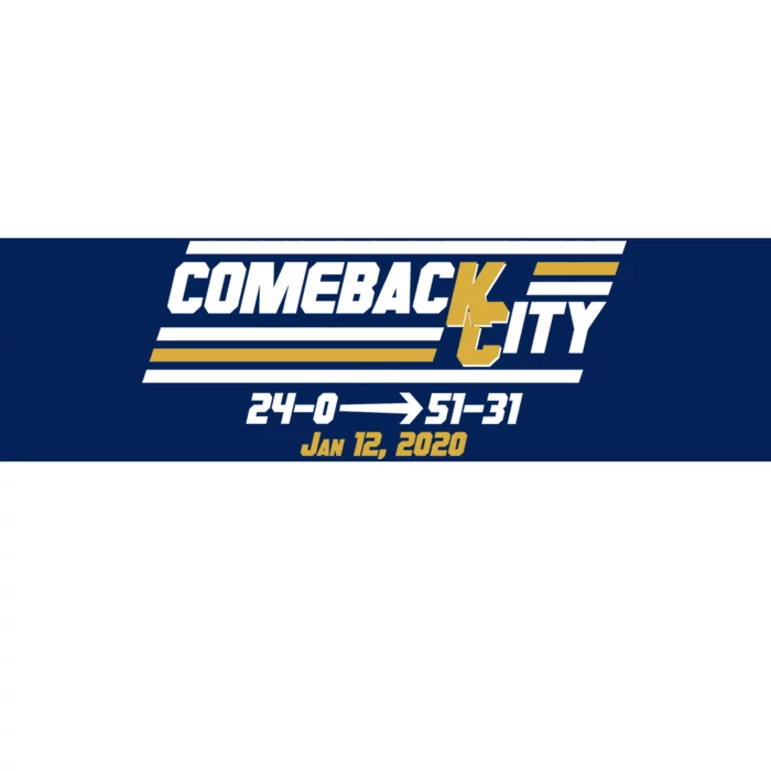 Comeback City Kansas City Football Bumper Sticker