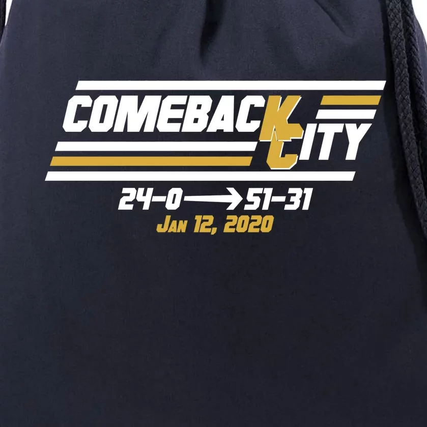 Comeback City Kansas City Football Drawstring Bag