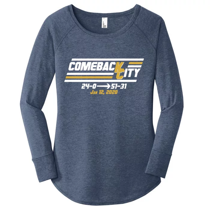 Comeback City Kansas City Football Women's Perfect Tri Tunic Long Sleeve Shirt