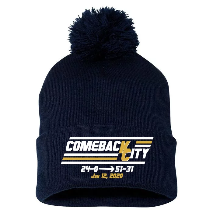 Comeback City Kansas City Football Pom Pom 12in Knit Beanie