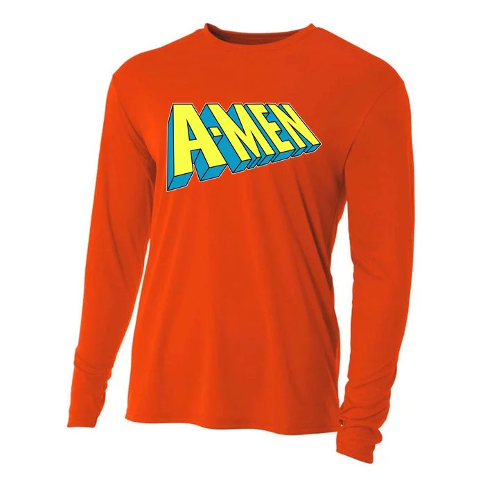 Comic Superhero Styled A-MEN Cooling Performance Long Sleeve Crew