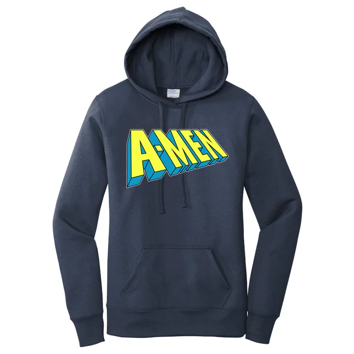 Comic Superhero Styled A-MEN Women's Pullover Hoodie