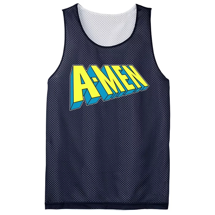 Comic Superhero Styled A-MEN Mesh Reversible Basketball Jersey Tank