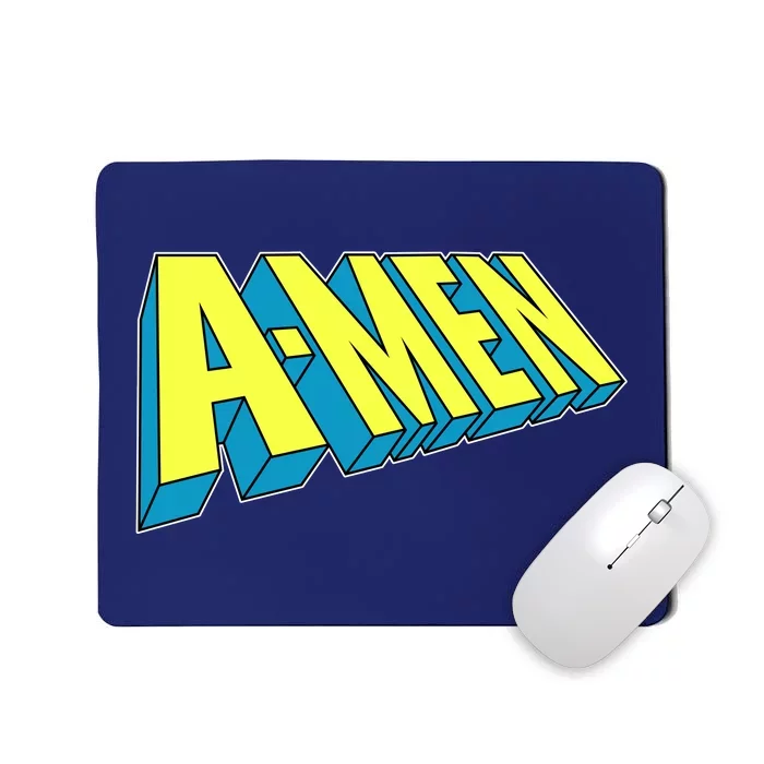 Comic Superhero Styled A-MEN Mousepad