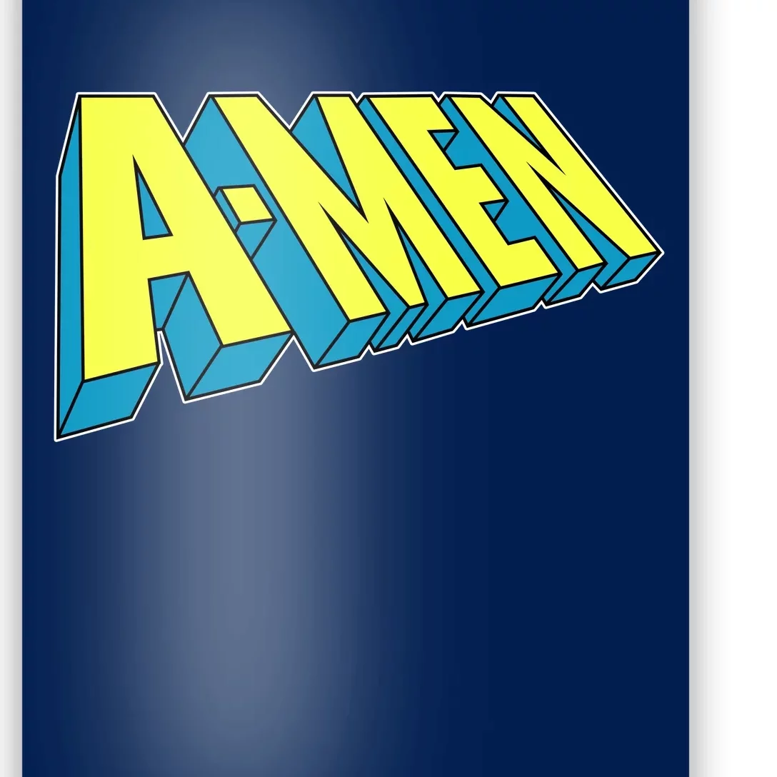 Comic Superhero Styled A-MEN Poster