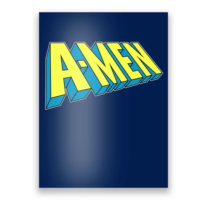 Comic Superhero Styled A-MEN Poster