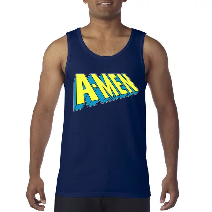 Comic Superhero Styled A-MEN Tank Top