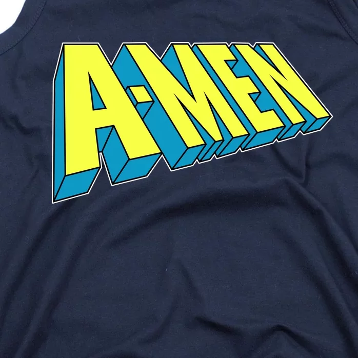 Comic Superhero Styled A-MEN Tank Top