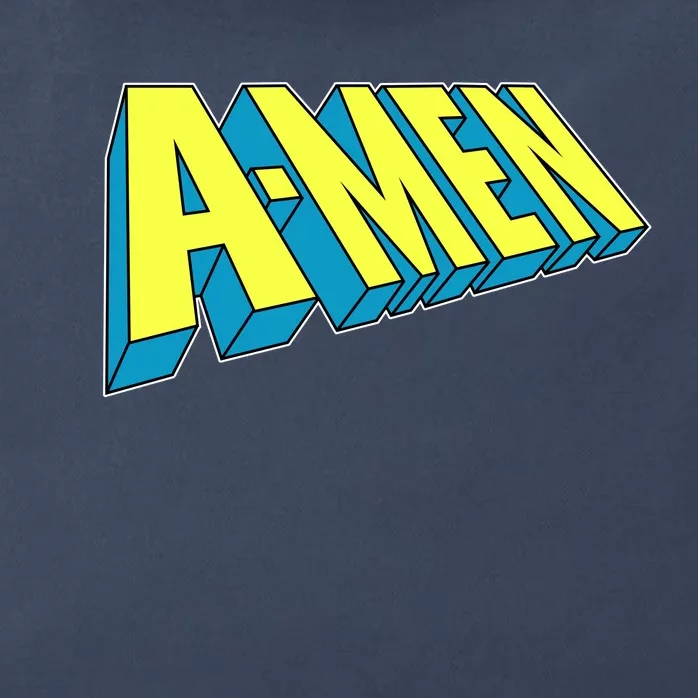 Comic Superhero Styled A-MEN Zip Tote Bag