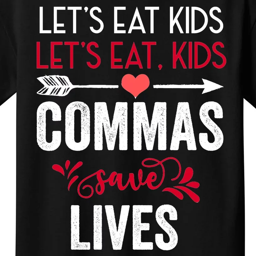 Commas Save Lives Funny Kids T-Shirt