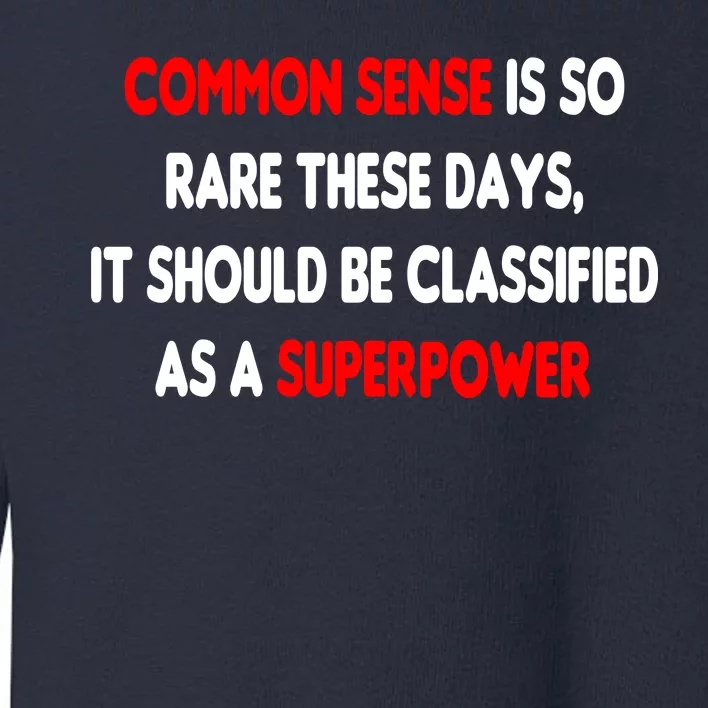 Common Sense Is A Superpower Toddler Sweatshirt