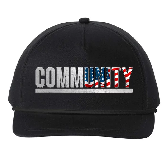 Community USA Flag Snapback Five-Panel Rope Hat