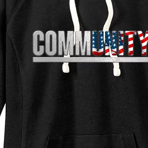 Community USA Flag Women's Fleece Hoodie