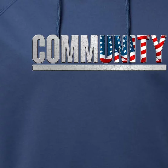 Community USA Flag Performance Fleece Hoodie