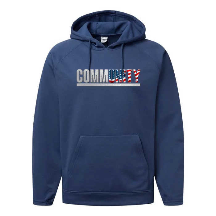 Community USA Flag Performance Fleece Hoodie