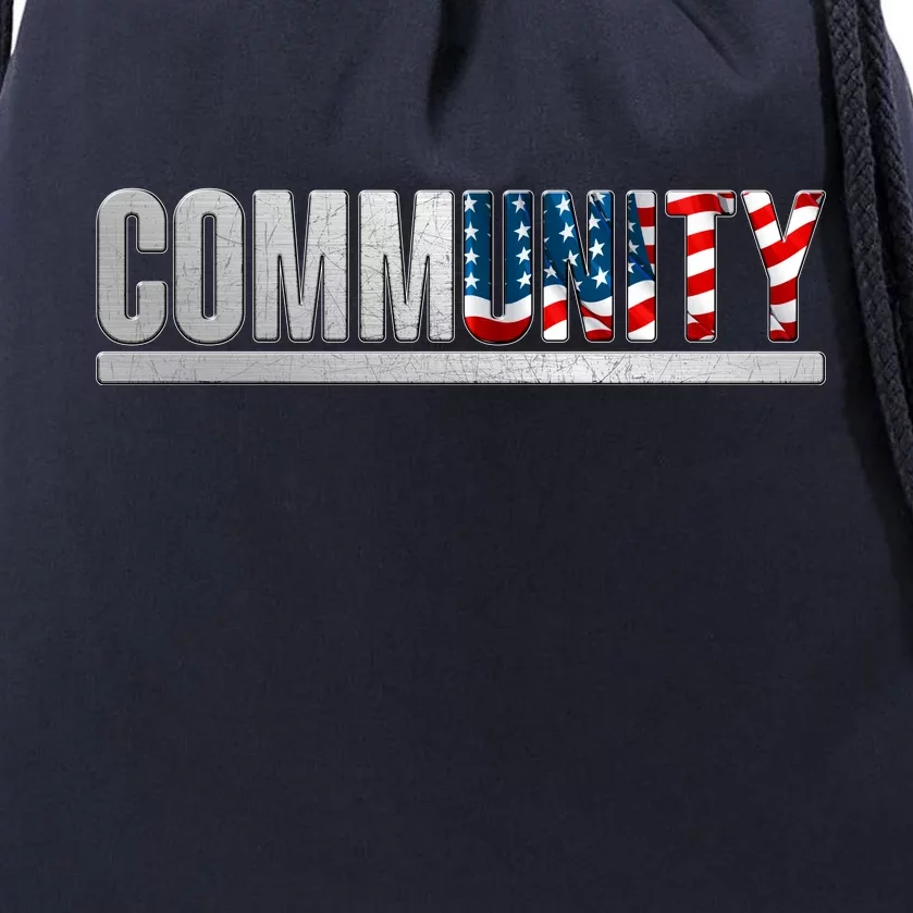 Community USA Flag Drawstring Bag