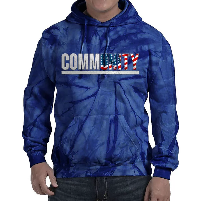 Community USA Flag Tie Dye Hoodie