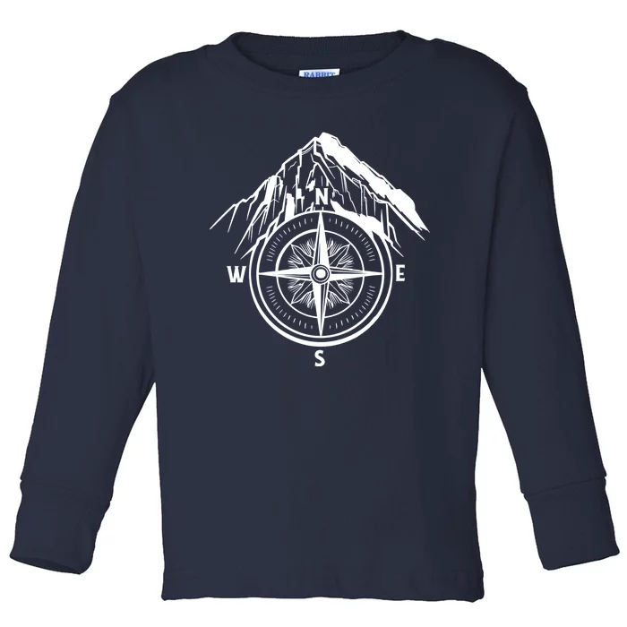 Compass Guide Mountain Toddler Long Sleeve Shirt