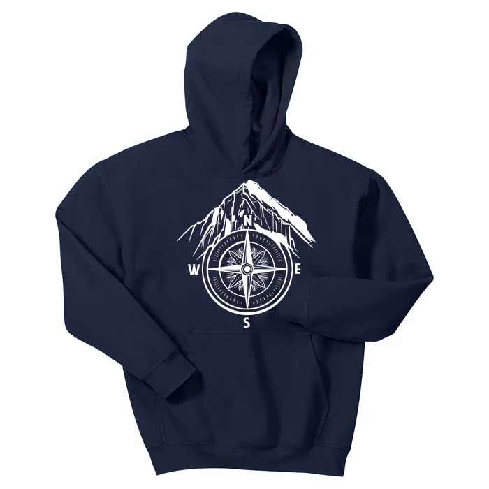 Compass Guide Mountain Kids Hoodie