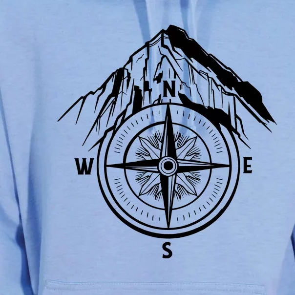 Compass Guide Mountain Unisex Surf Hoodie