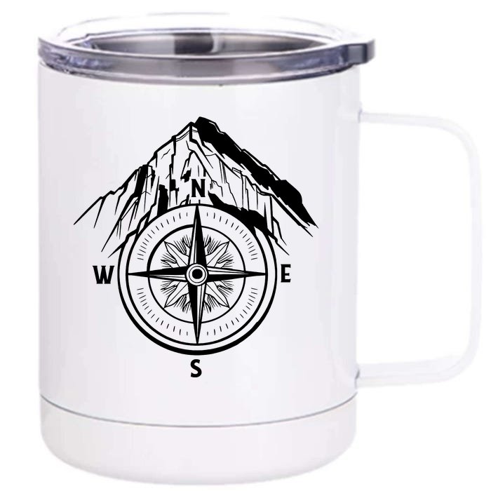 Compass Guide Mountain Front & Back 12oz Stainless Steel Tumbler Cup