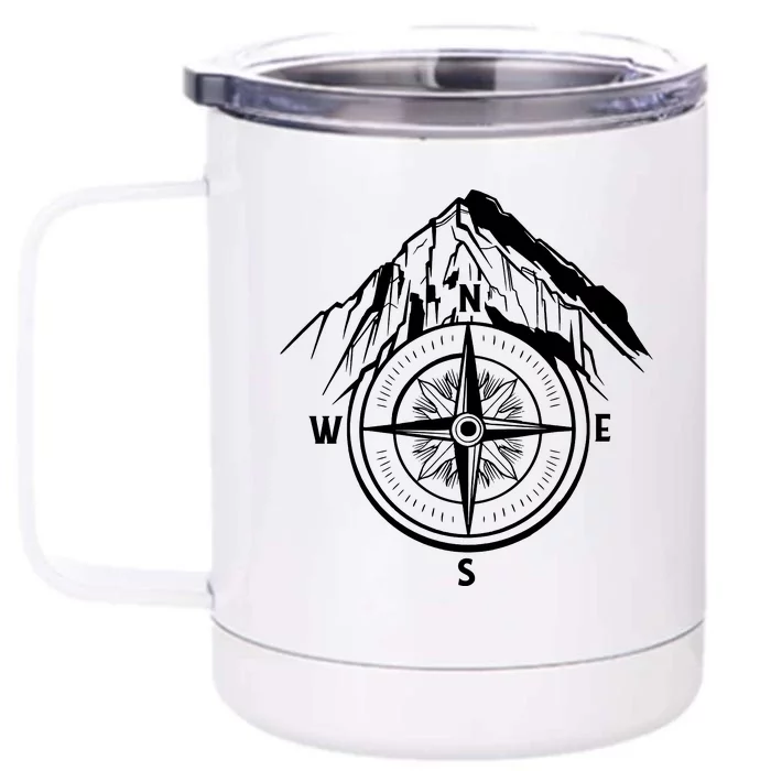 Compass Guide Mountain Front & Back 12oz Stainless Steel Tumbler Cup