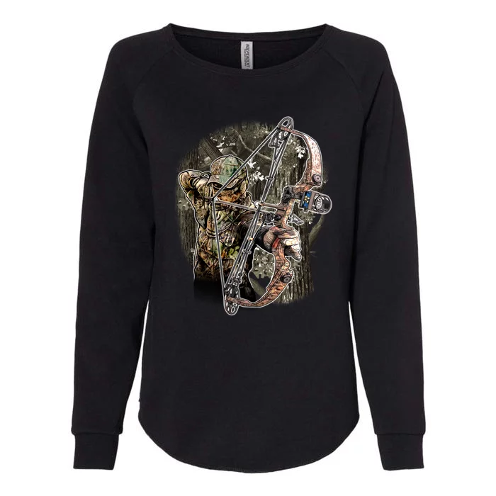 Compound Bow And Arrow Hunter Womens California Wash Sweatshirt