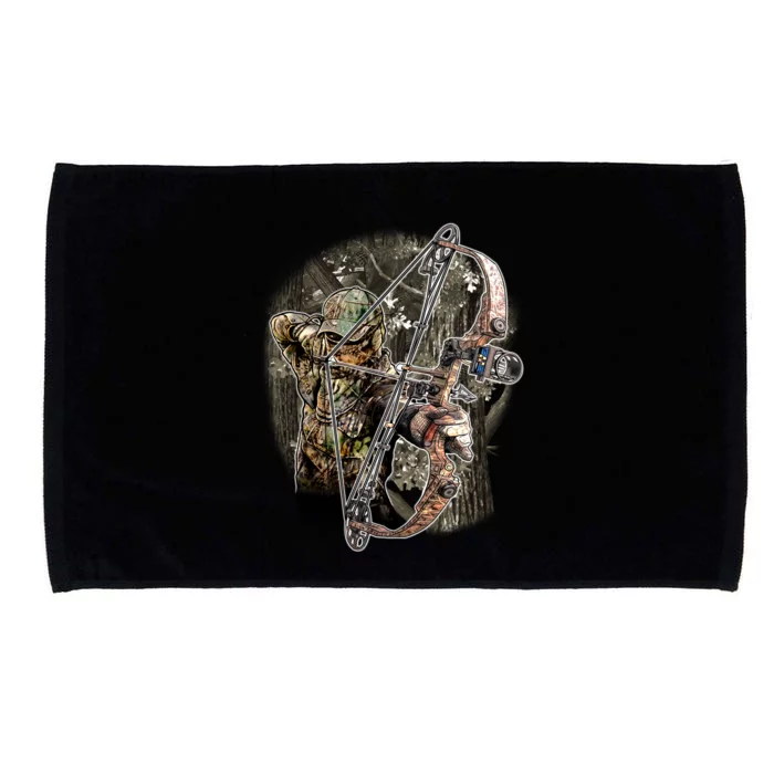 Compound Bow And Arrow Hunter Microfiber Hand Towel