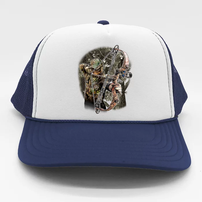 Compound Bow And Arrow Hunter Trucker Hat