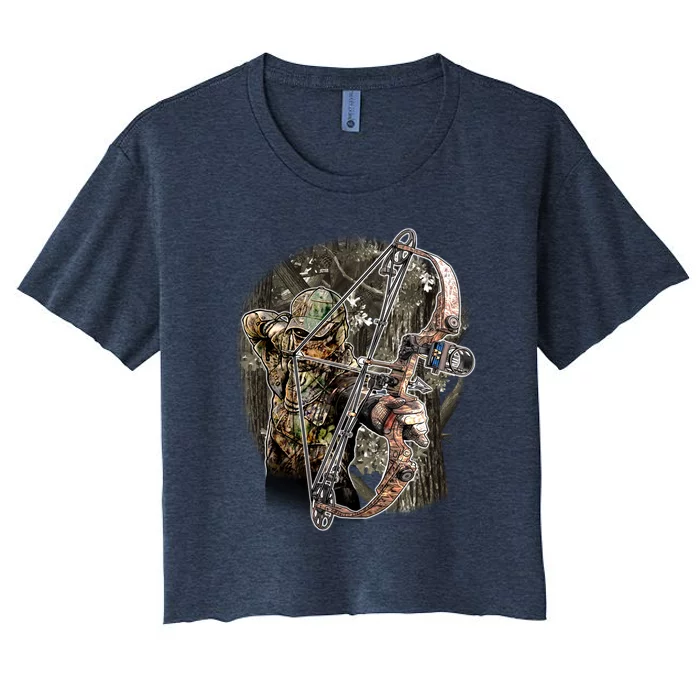 Compound Bow And Arrow Hunter Women's Crop Top Tee