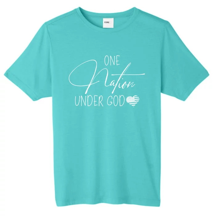 Cute One Nation Under God Usa Script Gift ChromaSoft Performance T-Shirt