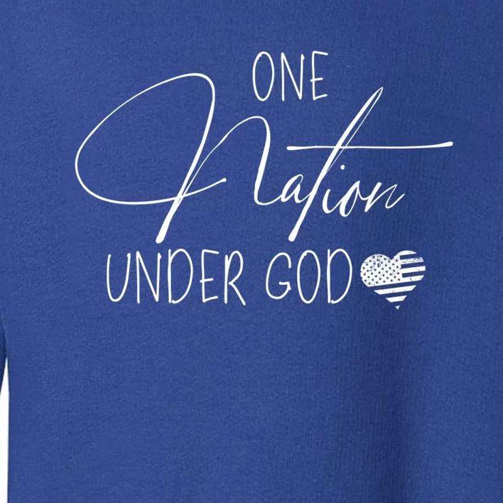 Cute One Nation Under God Usa Script Gift Toddler Sweatshirt