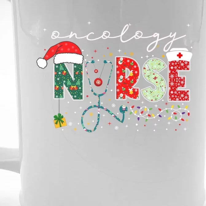 Christmas Oncology Nurse Funny Gift For Nursing Student Gift Front & Back Beer Stein