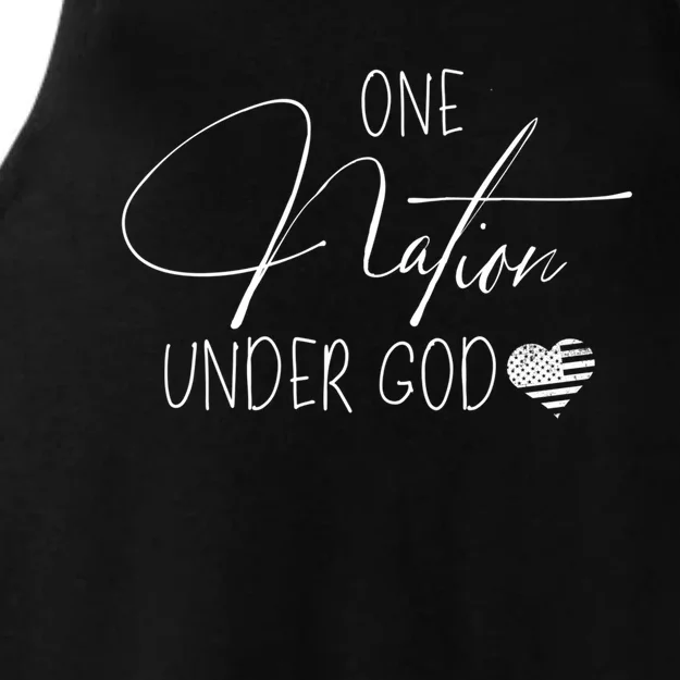 Cute One Nation Under God Usa Script Gift Ladies Tri-Blend Wicking Tank