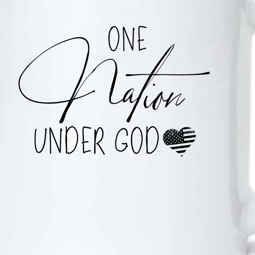 Cute One Nation Under God Usa Script Gift Black Color Changing Mug