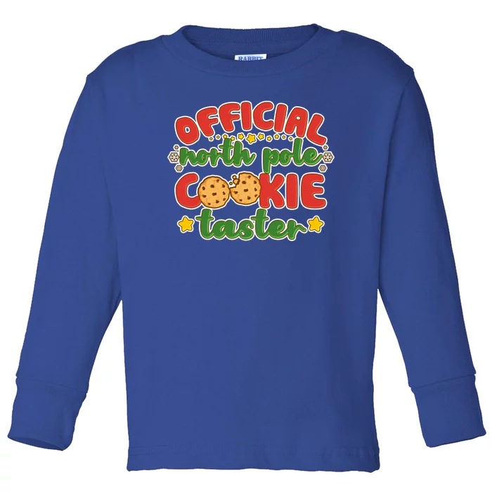 Christmas Official North Pole Cookie Taster Toddler Long Sleeve Shirt