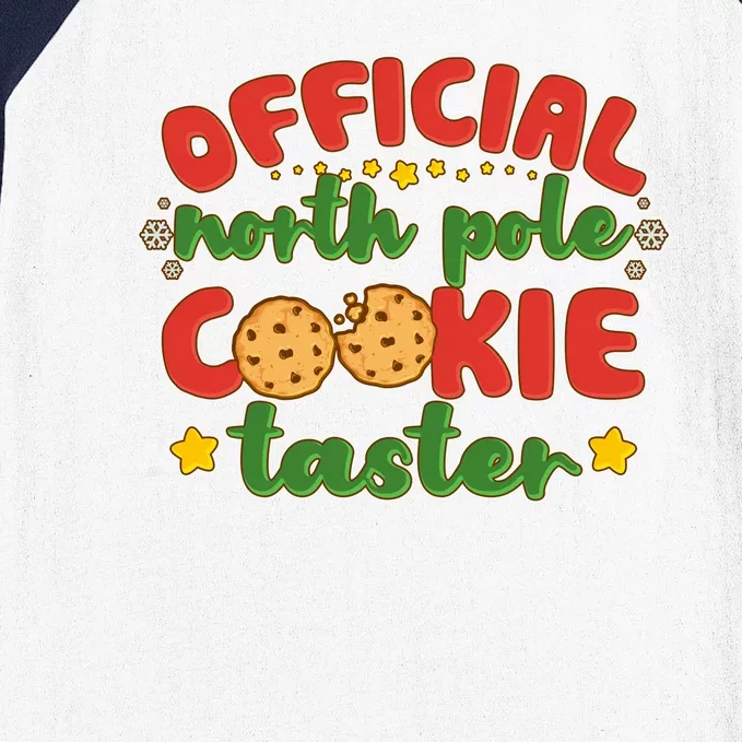 Christmas Official North Pole Cookie Taster Baseball Sleeve Shirt