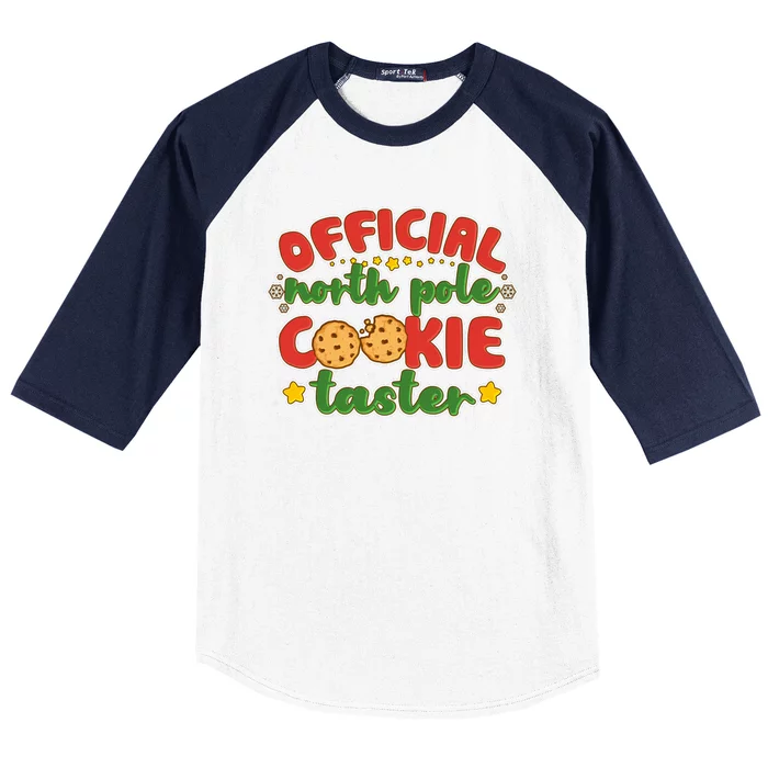 Christmas Official North Pole Cookie Taster Baseball Sleeve Shirt