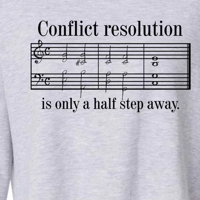 Conflict Resolution Is Only A Half Step Away Cropped Pullover Crew