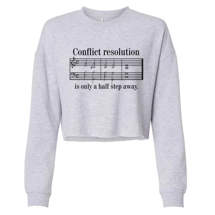 Conflict Resolution Is Only A Half Step Away Cropped Pullover Crew