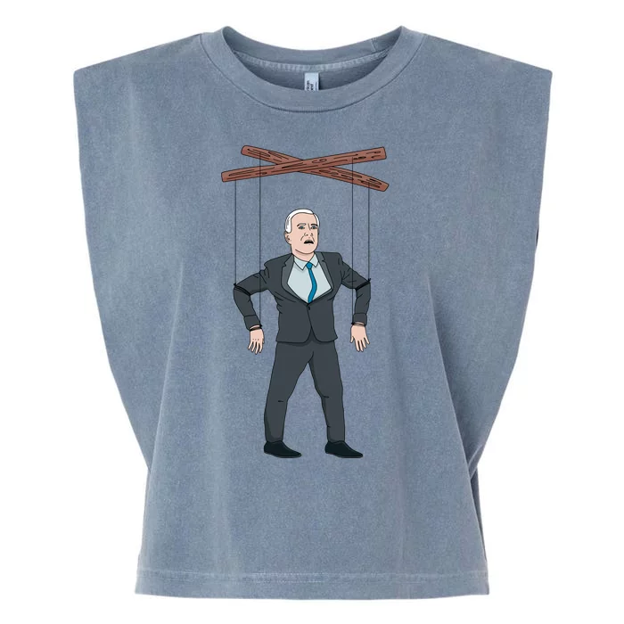 Confused Anti Joe Biden Puppet Funny Garment-Dyed Women's Muscle Tee